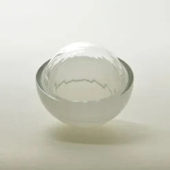 Pamono Jewelry Box in Light Grey, Moire Collection, Hand-Blown Glass by Atelier George> Trunks, Crates & Baskets