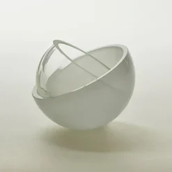 Pamono Jewelry Box in Light Grey, Moire Collection, Hand-Blown Glass by Atelier George><noscript><img width=