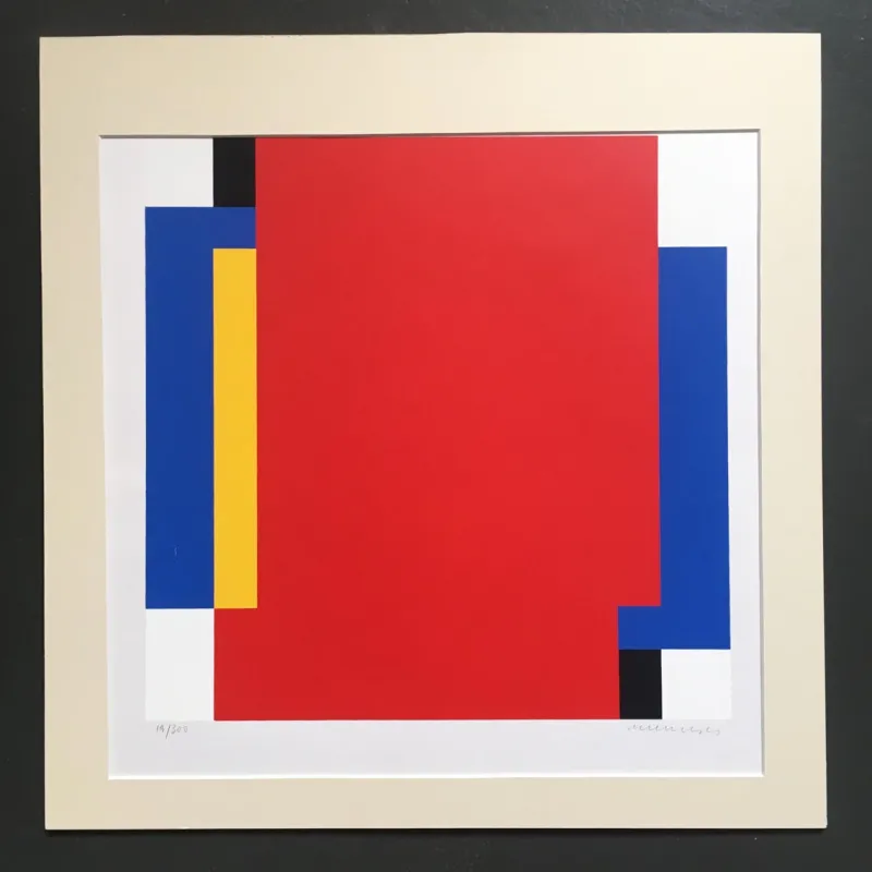 Pamono Jo Niemeyer, Abstract Composition, 1980s, Screenprint> Minimalist|Mid-Century