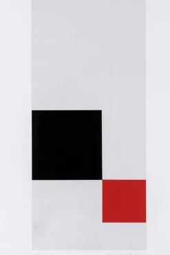 Pamono Jo Niemeyer, Composition in Red, Black and White, Silkscreen