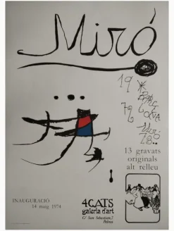 Pamono Joan Miró, Cats, Original Engravings, 1974, Set of 13> Surrealist|Mid-Century