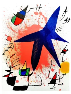 Outlet Pamono Joan Miro - Original Abstract Lithograph 1981