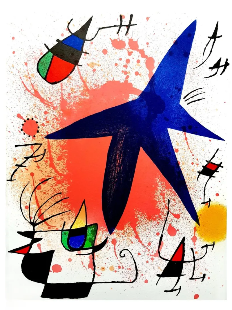 Outlet Pamono Joan Miro - Original Abstract Lithograph 1981