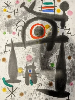 Pamono Joan Miro, Composition, Original Lithograph, 1971> Surrealist|Abstraction