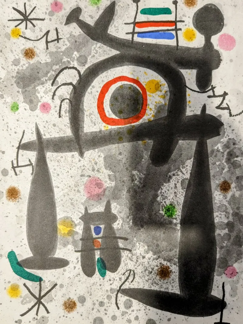 Pamono Joan Miro, Composition, Original Lithograph, 1971> Surrealist|Abstraction