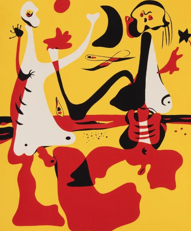 Pamono Joan Miro, Day and Night at the Beach, Screen Print> Surrealist