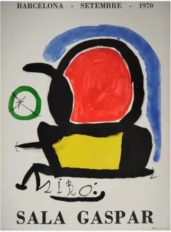 Pamono Joan Miro, Sala Gaspar, Barcelona, ​​September, 1970, Lithograph, Framed> Surrealist