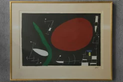 Pamono Joan Miro, Sun and Sparks, 1960s, Color Lithograph, Framed> Surrealist|Abstraction