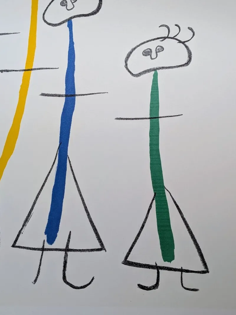 Pamono Joan Miro, Surreal Family with Star, Signed Lithograph in Colors> Prints & Multiples|Surrealist