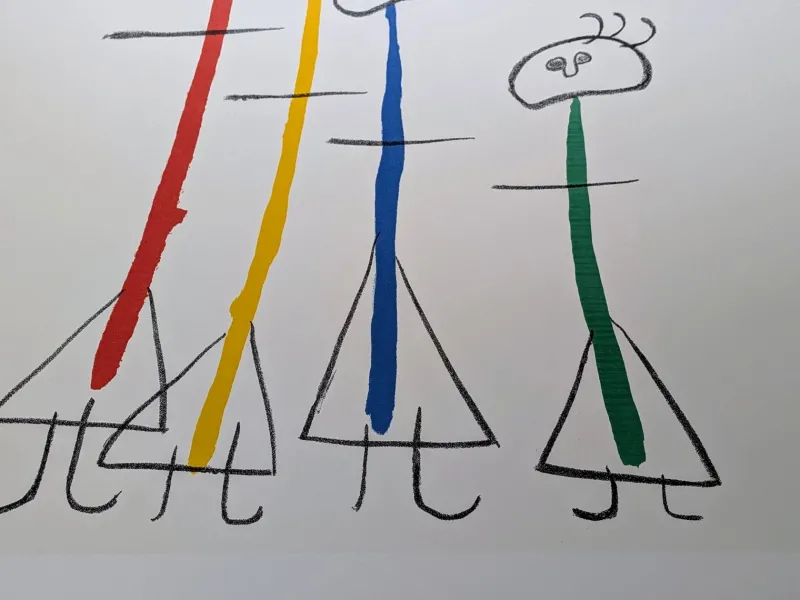 Pamono Joan Miro, Surreal Family with Star, Signed Lithograph in Colors> Prints & Multiples|Surrealist