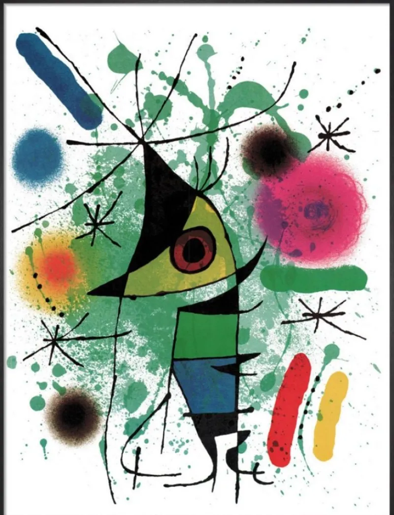 New Pamono Joan Miro, The Singing Fish, 1967, Print, Framed
