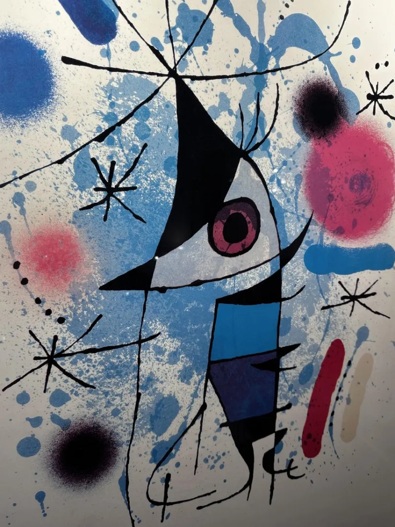 New Pamono Joan Miro, The Singing Fish, Miro Institute Spain, 1960s, Large Lithograph