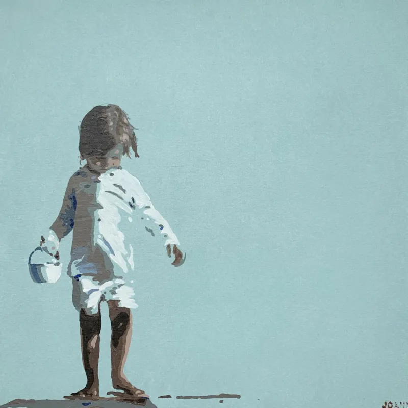 Pamono Joanna Woyda, The Beach: Wearing White, 2024, Acrylic on Canvas> Minimalist