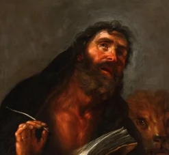 Pamono Johann Carl Loth, Saint Mark the Evangelist, 17th Century, Oil on Canvas> Old Masters