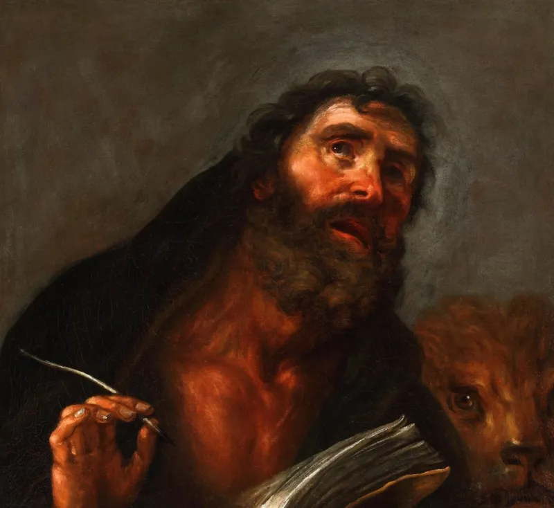 Pamono Johann Carl Loth, Saint Mark the Evangelist, 17th Century, Oil on Canvas> Old Masters
