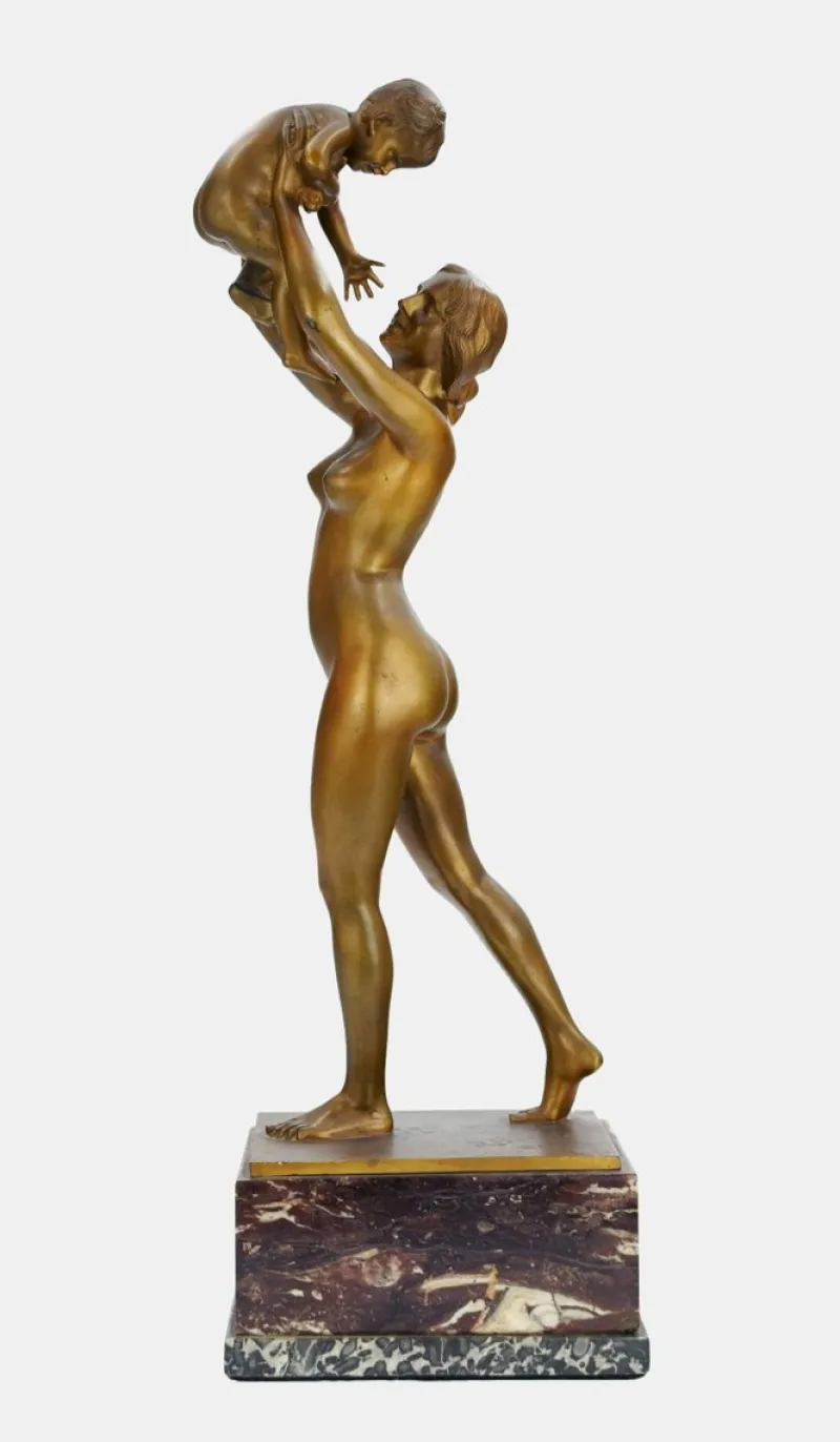 Pamono Johannes Boese, Mother Happiness, 1910, Bronze> Art Nouveau