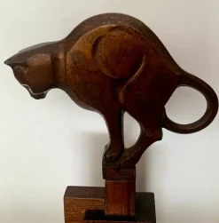 Best Pamono Johannes Bosma, Art Deco Statues of an Ape and a Cat, 1920s-1940s, Bronzes on Wooden Bases, Set of 2