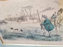 Sale Pamono John Leech, Hunting Caricature Illustrations, 1850s, Lithographs, Framed, Set of 2