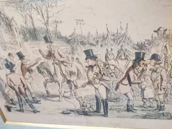 Sale Pamono John Leech, Hunting Caricature Illustrations, 1850s, Lithographs, Framed, Set of 2