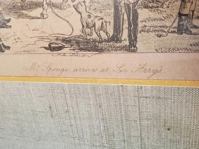 Sale Pamono John Leech, Hunting Caricature Illustrations, 1850s, Lithographs, Framed, Set of 2
