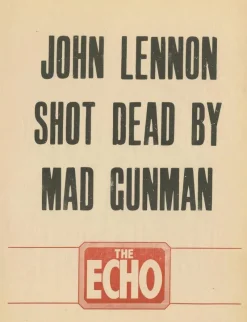 Sale Pamono John Lennon Assassination Headline Poster, 1980