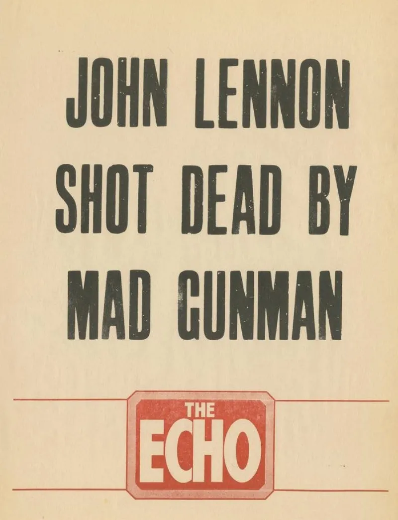 Sale Pamono John Lennon Assassination Headline Poster, 1980