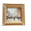 Pamono John Nighland, Italian Street Scene, 1950s, Oil on Ceramic, Framed> Mid-Century