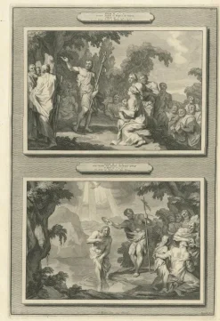 Pamono John the Baptist & Baptism of Christ Engraving, 1700, Paper> Prints & Multiples