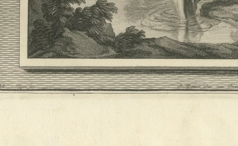 Pamono John the Baptist & Baptism of Christ Engraving, 1700, Paper> Prints & Multiples
