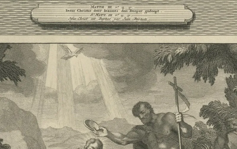 Pamono John the Baptist & Baptism of Christ Engraving, 1700, Paper> Prints & Multiples