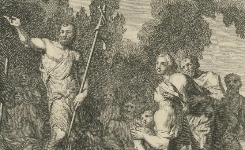 Pamono John the Baptist & Baptism of Christ Engraving, 1700, Paper> Prints & Multiples