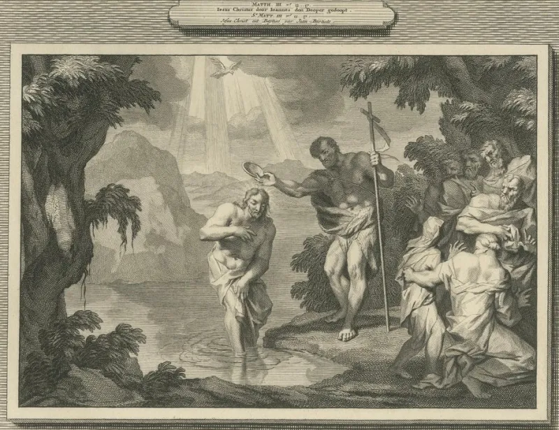 Pamono John the Baptist & Baptism of Christ Engraving, 1700, Paper> Prints & Multiples