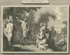 Pamono John the Baptist & Baptism of Christ Engraving, 1700, Paper><noscript><img width=