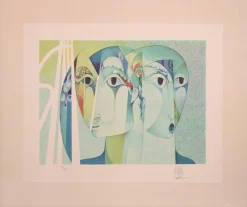 Pamono Jordi Aluma Masvidal, Man and Woman on the Highway, Mid-20th Century, Ink & Pencil on Paper