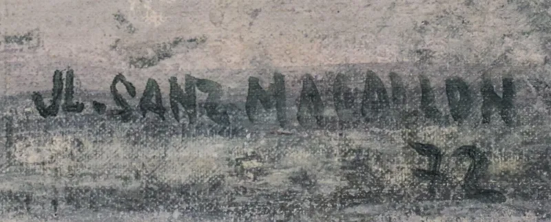 Outlet Pamono José Luis Sanz Magallon, Impressionist River Scene, 20th-Century, Oil on Canvas, Framed