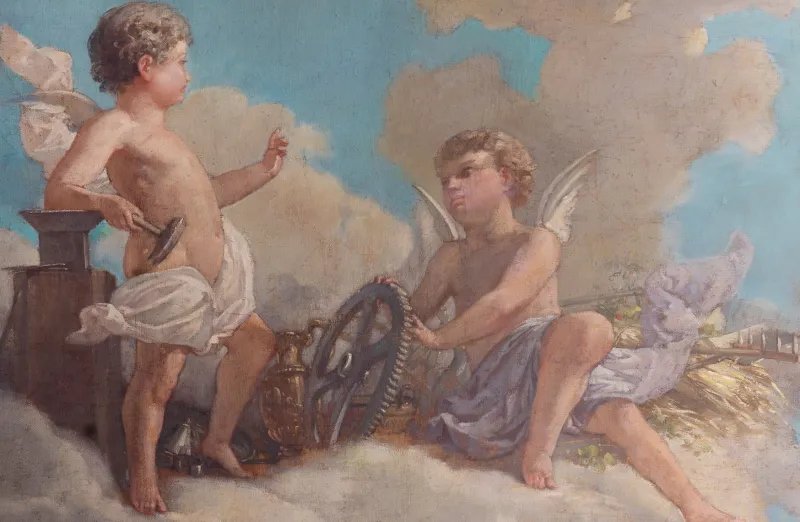 Pamono Jose Denis Belgrano, Agriculture and Industry, Oil on Canvas> Old Masters