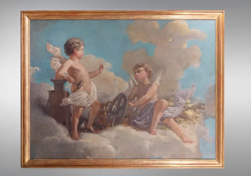Pamono Jose Denis Belgrano, Agriculture and Industry, Oil on Canvas> Old Masters