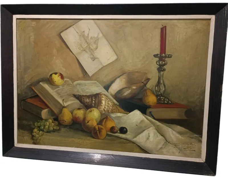Pamono Jose Martorell Puigdomenech, Castilian Still Life, 19th Century, Oil on Canvas, Framed> Old Masters