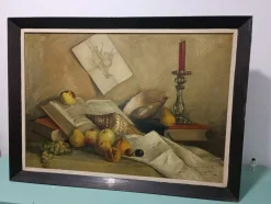 Pamono Jose Martorell Puigdomenech, Castilian Still Life, 19th Century, Oil on Canvas, Framed><noscript><img width=