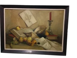 Pamono Jose Martorell Puigdomenech, Castilian Still Life, 19th Century, Oil on Canvas, Framed><noscript><img width=
