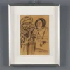 Pamono Joseph Migneco, Figures, Watercolor, Framed> Work On Paper
