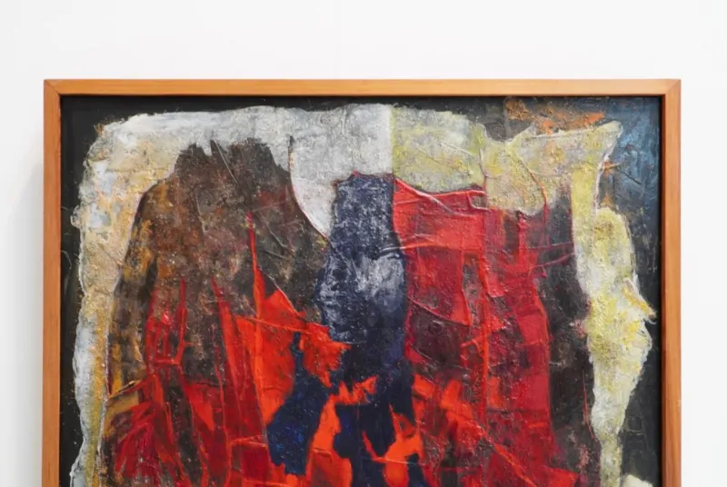 Pamono Jozef Mees, Large Abstract Composition, Oil on Board, Belgium, 1966> Mid-Century