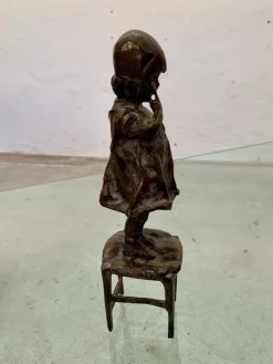 Pamono Juan Clara, Girl on a Chair, 1920s-1940s, Bronze><noscript><img width=