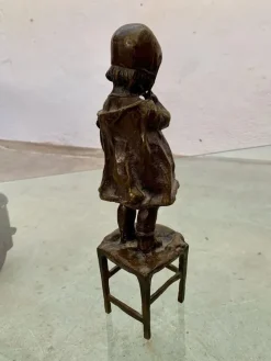 Pamono Juan Clara, Girl on a Chair, 1920s-1940s, Bronze><noscript><img width=