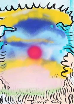 Pamono Juanjo Sáez, Bubbles Between Clouds Triptych, 2025, Mixed Media on Paper><noscript><img width=