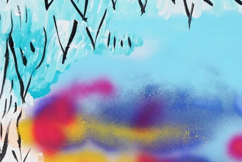 Pamono Juanjo Sáez, Bubbles Between Clouds Triptych, 2025, Mixed Media on Paper> Work On Paper