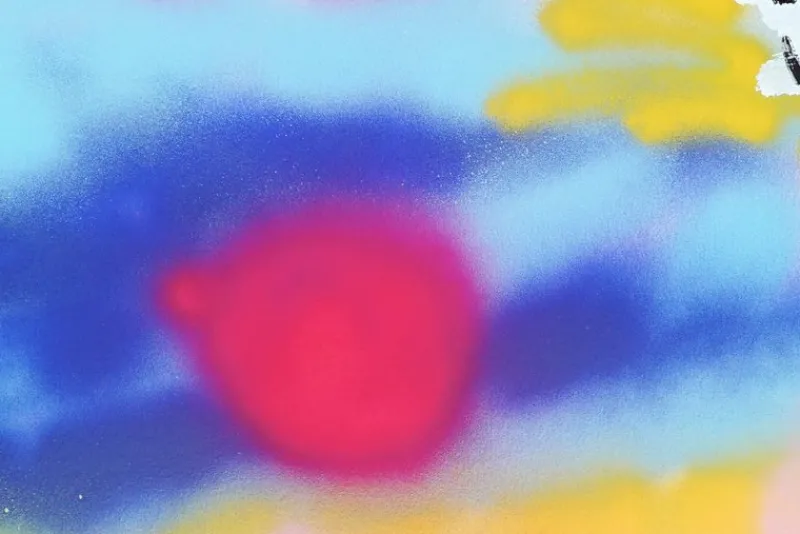 Pamono Juanjo Sáez, Bubbles Between Clouds Triptych, 2025, Mixed Media on Paper> Work On Paper