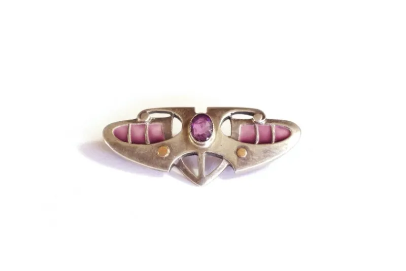 Pamono Jugendstil Enameled Brooch> Brooches