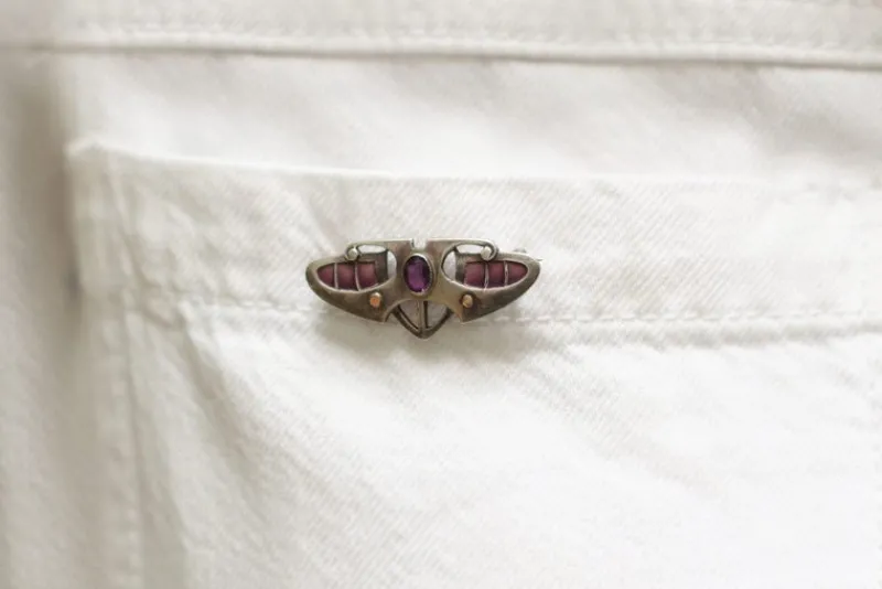 Pamono Jugendstil Enameled Brooch> Brooches