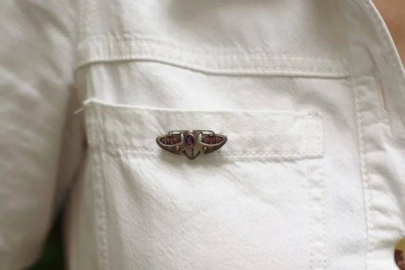 Pamono Jugendstil Enameled Brooch> Brooches